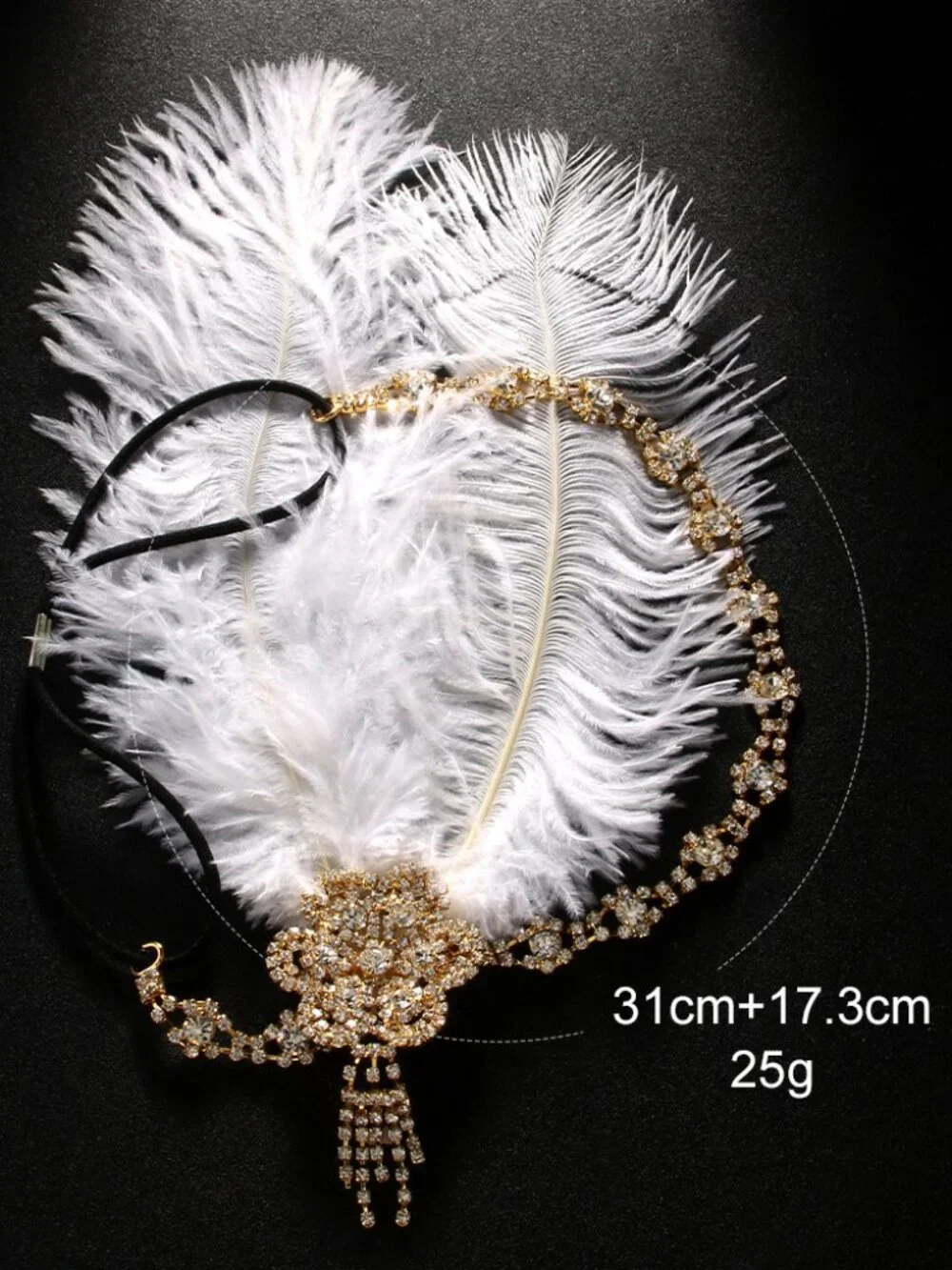Glamorous Rhinestone Tassel Hair Clip - Sparkly Evening Accessory